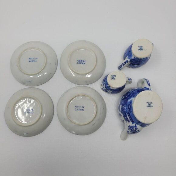 Vintage Blue Willow Porcelain Childrens Doll Tea‎ Party Set Japan Playset Gift - Picture 3 of 16